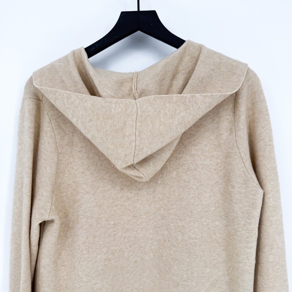 NWT Mystree Minimalist Neutral Longline Knit Hooded Open Cardigan Large - Picture 7 of 11